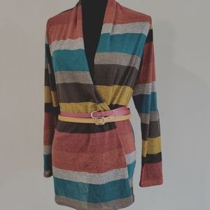 Filly Flair Long Sleeve Cardigan Striped Multicolored M